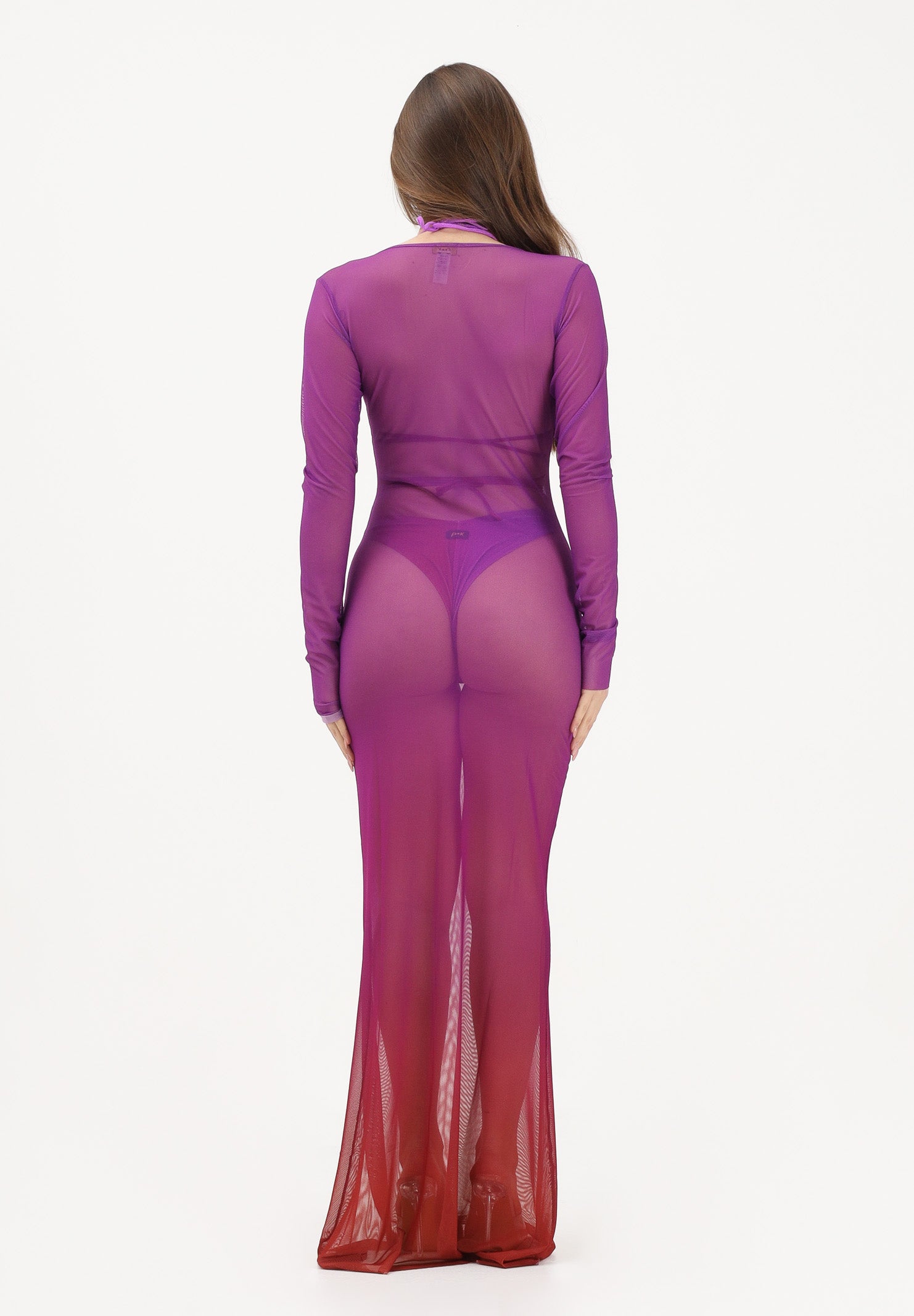 F**K Abito lungo sfumato viola e rosso da donna FK26-SW1858X81 . F**K 