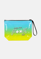 F**K pochette a mano Golden Hour azzurro e verde da donna. POCHETTE-FK AZ F**K 