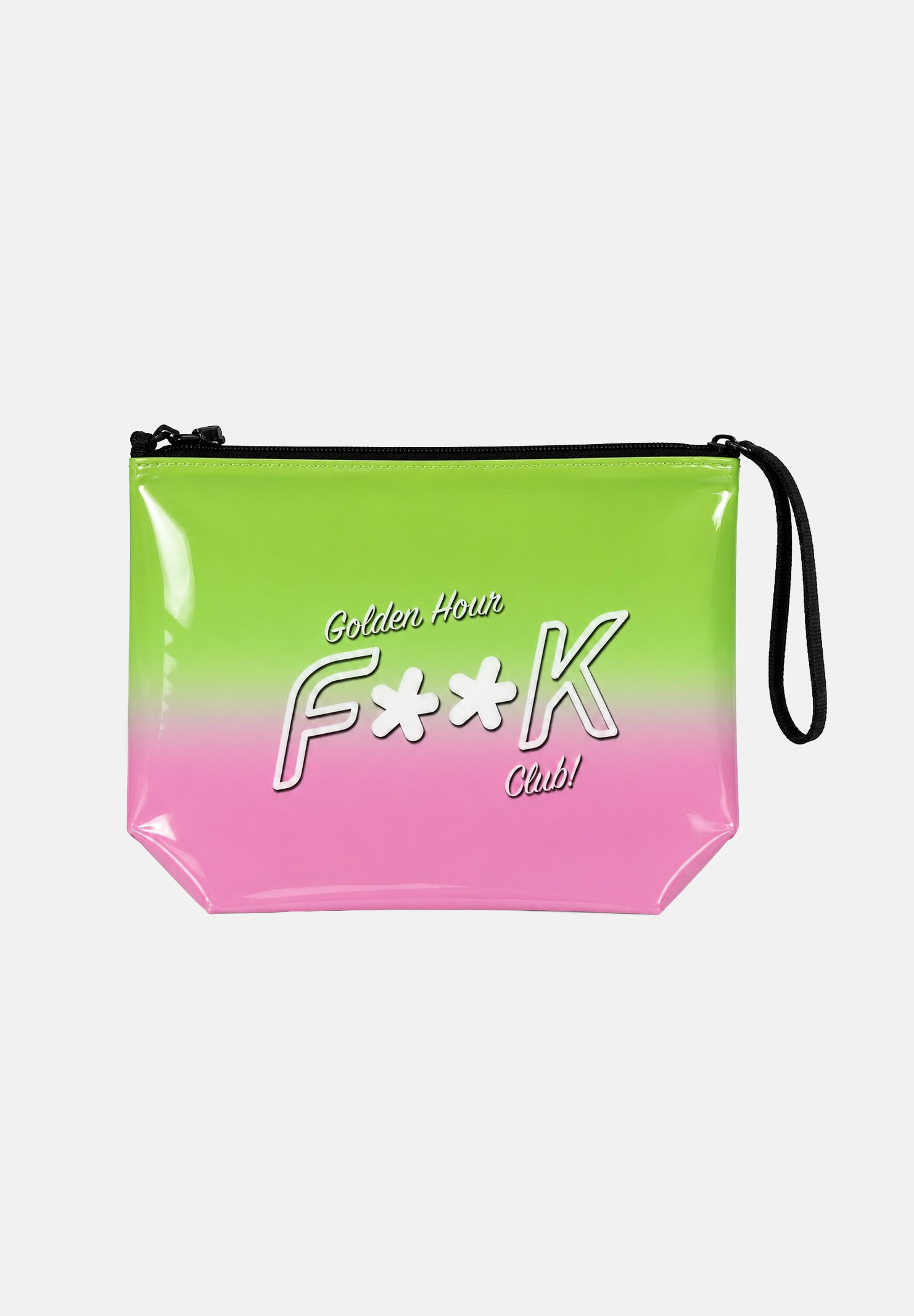 F**K pochette a mano Golden Hour verde e rosa donna. POCHETTE-FK VERO F**K 