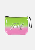F**K pochette a mano Golden Hour verde e rosa donna. POCHETTE-FK VERO F**K 