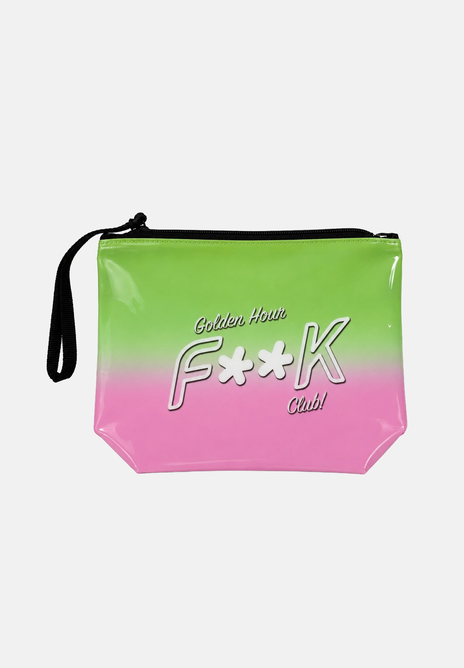 F**K pochette a mano Golden Hour verde e rosa donna. POCHETTE-FK VERO F**K 
