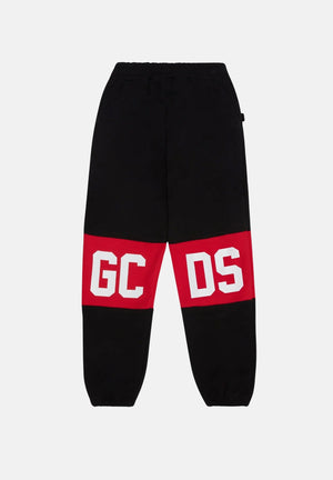 GCDS Pantalone sportivo nero per bambino e bambina con stampa logo B2KU3017BA2 99 GCDS 