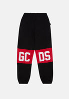 GCDS Pantalone sportivo nero per bambino e bambina con stampa logo B2KU3017BA2 99 GCDS 