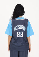 GCDS T-shirt a manica corta blu e azzurra per donna, ragazzi e bambini con stampa C1BJQC706J338 782E GCDS 
