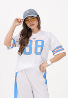 GCDS T-shirt a manica corta bianca per donna, ragazzi e bambini stile college C1BJQC709J338 100E GCDS 