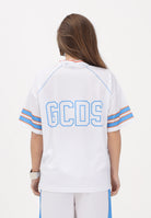 GCDS T-shirt a manica corta bianca per donna, ragazzi e bambini stile college C1BJQC709J338 100E GCDS 