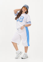 GCDS T-shirt a manica corta bianca per donna, ragazzi e bambini stile college C1BJQC709J338 100E GCDS 
