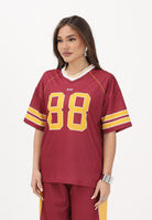 GCDS T-shirt a manica corta bordeaux per donna, ragazzi e bambini stile college C1BJQC709J338 468Y GCDS 