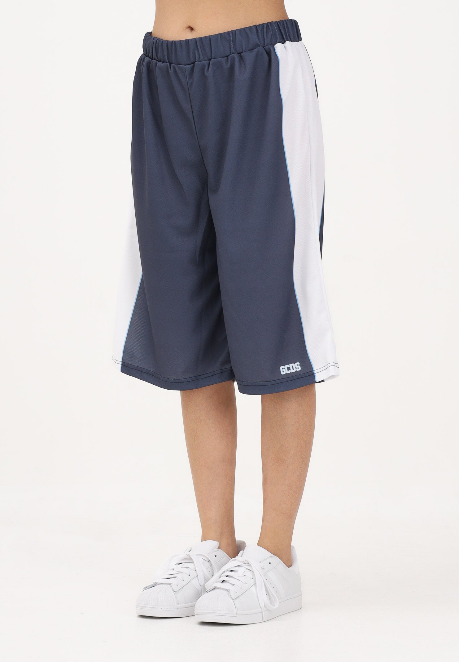 GCDS Shorts blu per donna, ragazzi e bambini con logo C1BJQL707J338 782A GCDS 