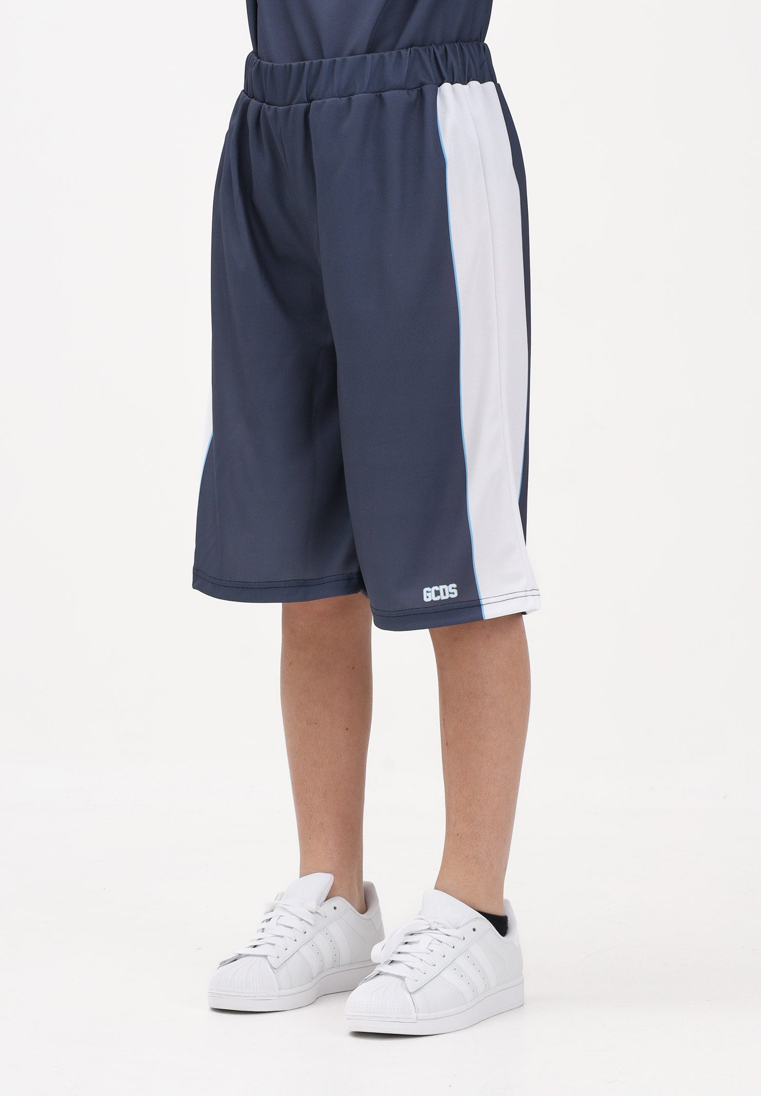 GCDS Shorts blu per donna, ragazzi e bambini con logo C1BJQL707J338 782A GCDS 
