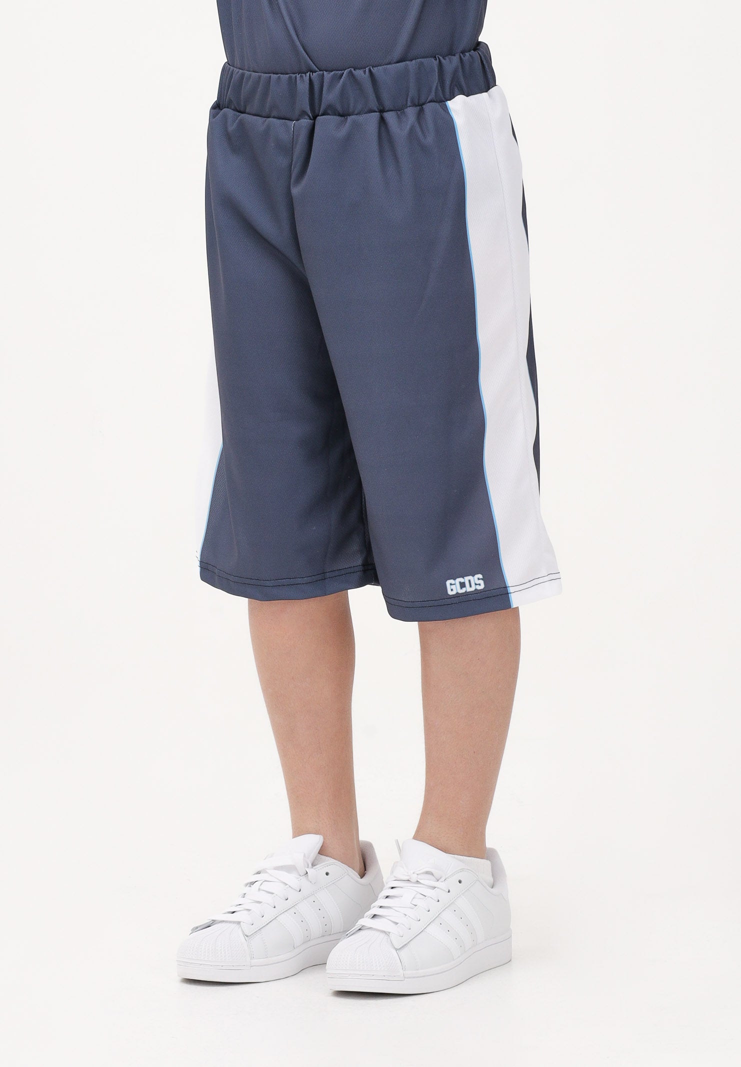 GCDS Shorts blu per donna, ragazzi e bambini con logo C1BJQL707J338 782A GCDS 