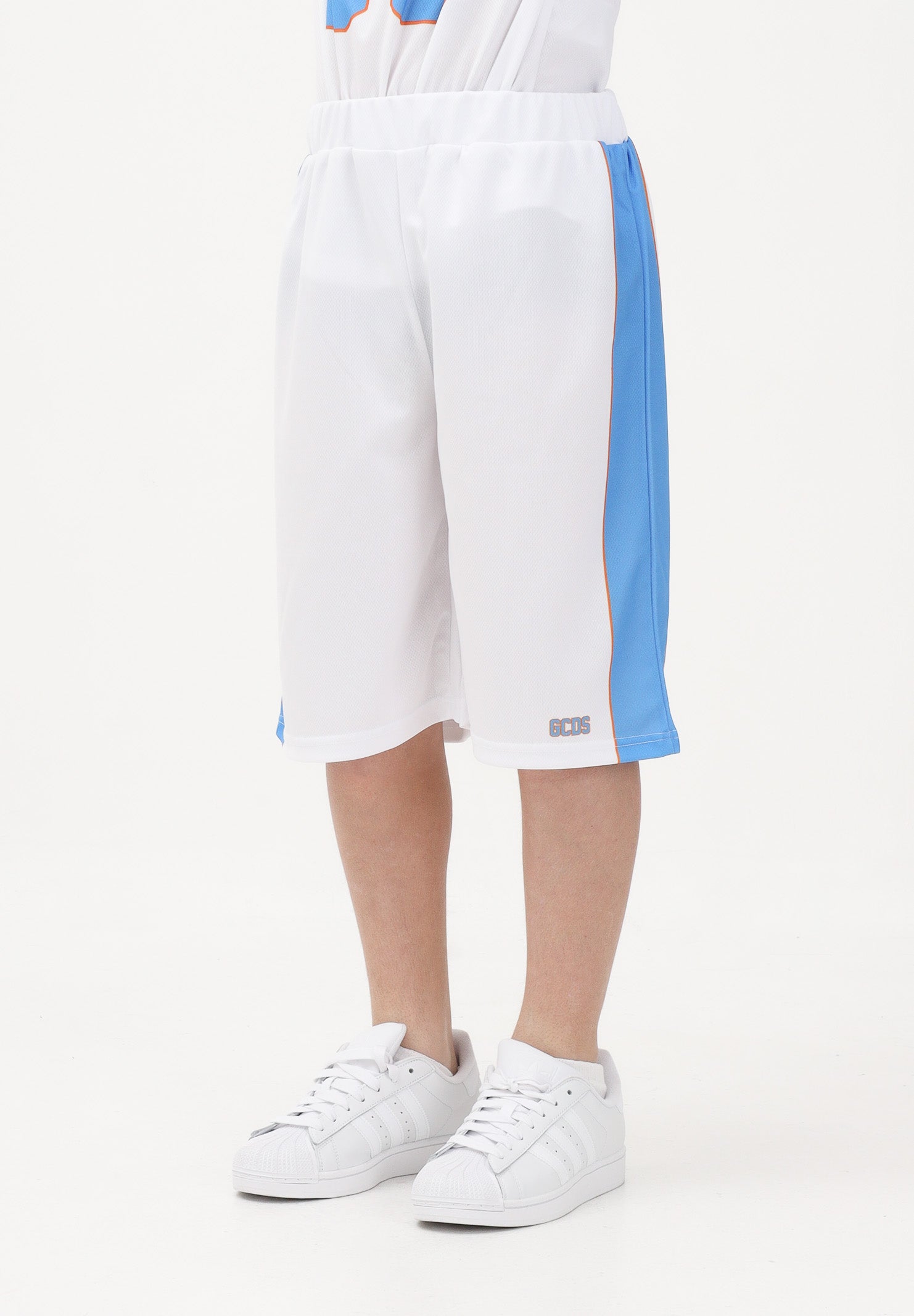GCDS Shorts bianco per donna, ragazzi e bambini con logo C1BJQL710J338 100E GCDS 