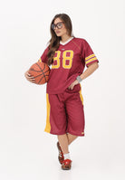 GCDS Shorts bordeaux per donna, ragazzi e bambini con logo C1BJQL710J338 468Y GCDS 
