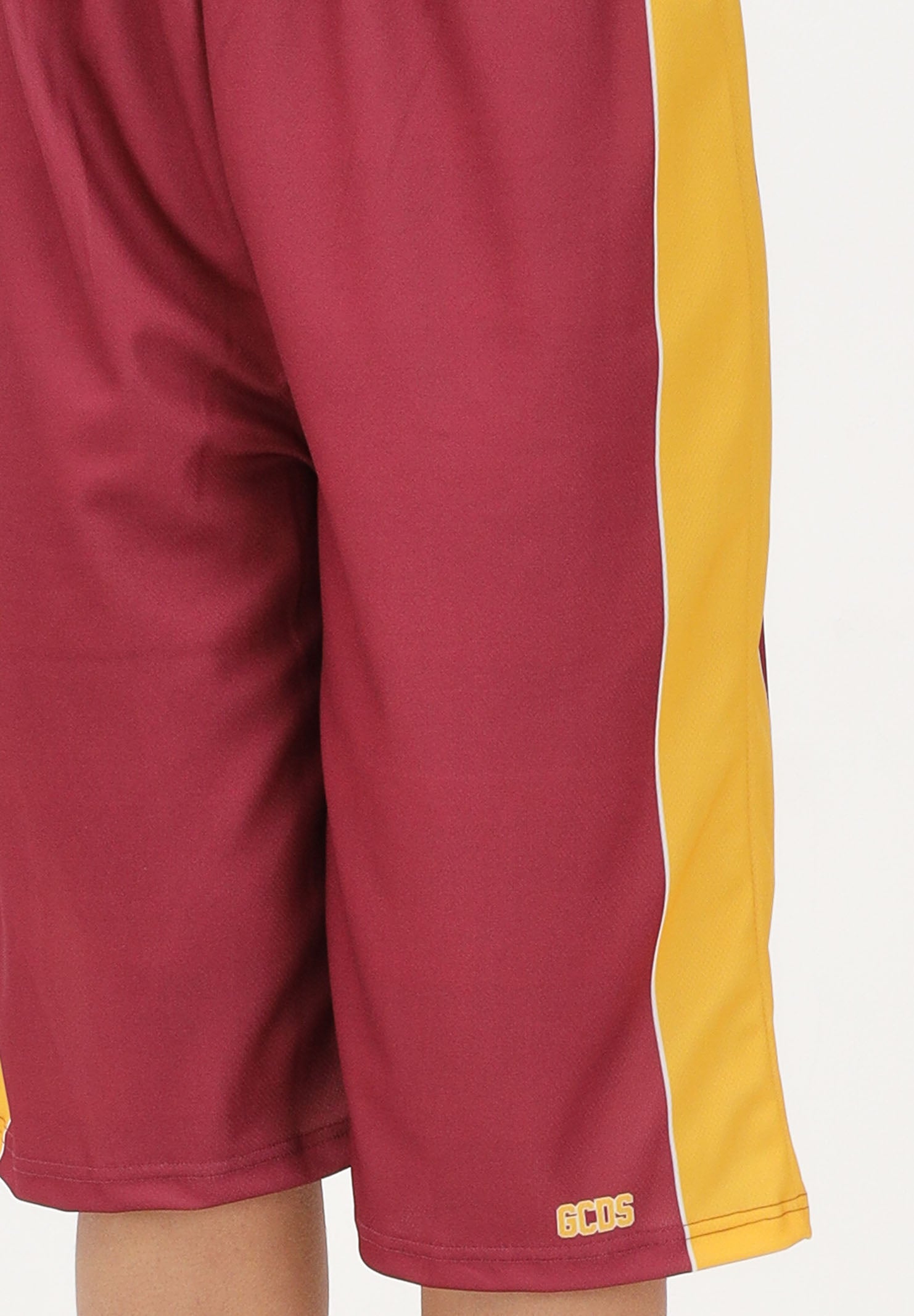 GCDS Shorts bordeaux per donna, ragazzi e bambini con logo C1BJQL710J338 468Y GCDS 