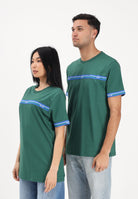 GCDS T-shirt a manica corta verde per uomo e donna con bande logate C1MEQC036J101 883E GCDS 