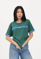GCDS T-shirt a manica corta verde per uomo e donna con bande logate C1MEQC036J101 883E GCDS 