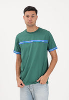 GCDS T-shirt a manica corta verde per uomo e donna con bande logate C1MEQC036J101 883E GCDS 