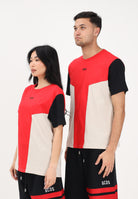GCDS T-shirt a manica corta multicolore per uomo e donna con motivo color block C1MEQC038J101 436U GCDS 