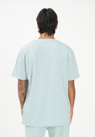 GCDS T-shirt a manica corta verde acqua per uomo e donna con stampa logo C1MEQC041J104 818G GCDS 