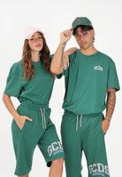 GCDS T-shirt a manica corta verde per uomo e donna con stampa logo C1MEQC041J104 883G GCDS 