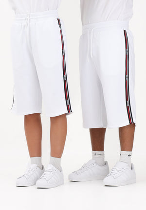 GCDS Shorts sportivo bianco per uomo e donna con bande laterali C1MEQL214F004 100B GCDS 