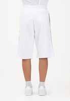 GCDS Shorts sportivo bianco per uomo e donna con bande laterali C1MEQL214F004 100B GCDS 