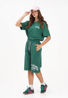 GCDS Shorts sportivo verde per uomo e donna con stampa logo C1MEQL216F004 883A GCDS 