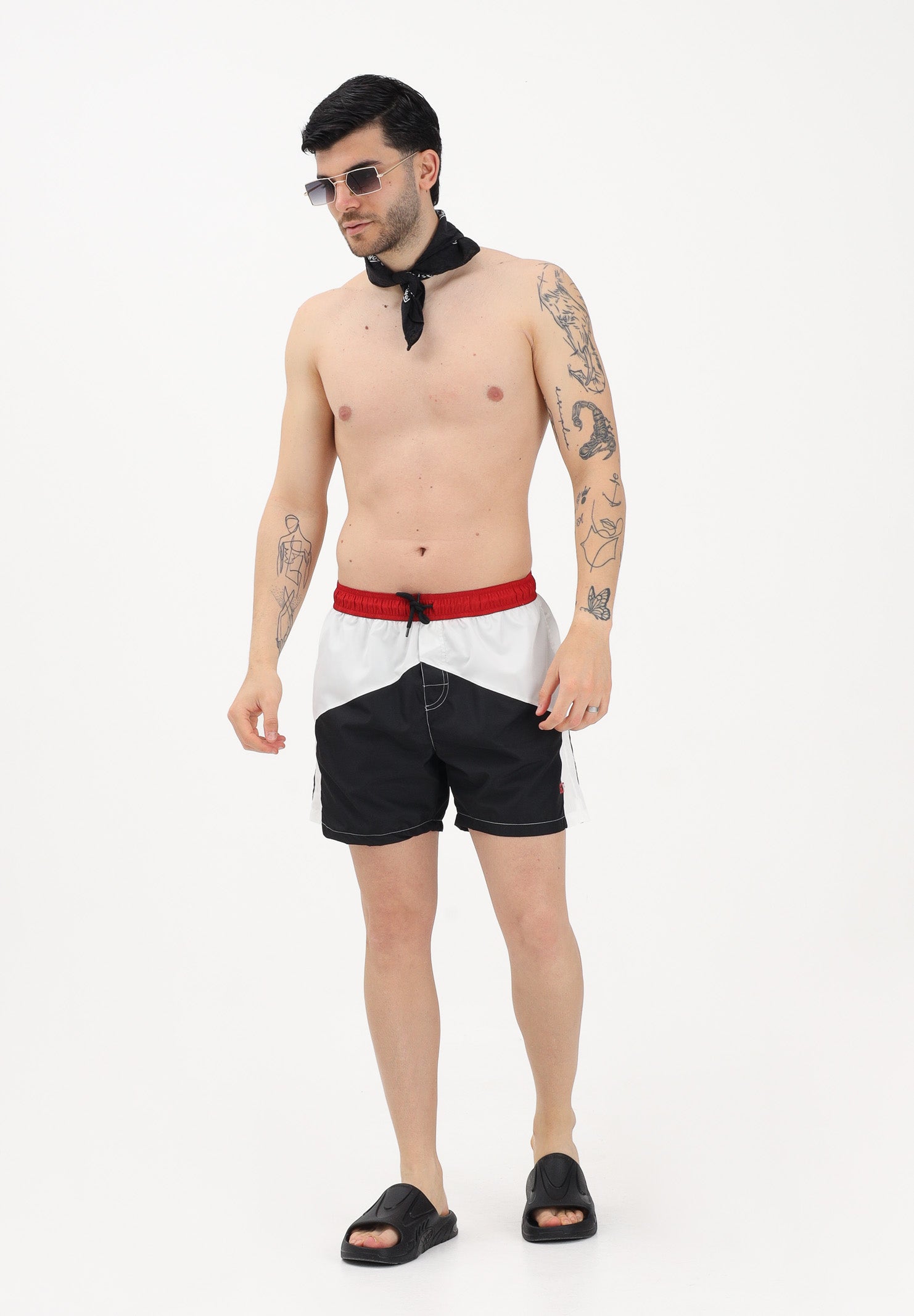 GCDS Shorts mare multicolore da uomo con logo C1MEQS246T016 999A GCDS 