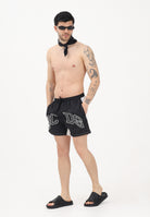 GCDS Shorts mare nero e bianco da uomo con logo C1MEQS249T016 999A GCDS 