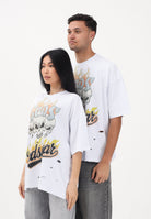 GCDS T-shirt a manica corta bianca per uomo e donna con stampa C1MWQC058J079 100Y GCDS 