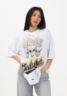 GCDS T-shirt a manica corta bianca per uomo e donna con stampa C1MWQC058J079 100Y GCDS 