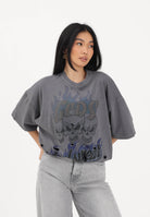 GCDS T-shirt a manica corta grigia per uomo e donna con stampa C1MWQC058J079 968L GCDS 