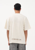 GCDS T-shirt a manica corta beige per uomo e donna con stampa logo C1MWQC061J079 320T GCDS 