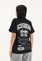 GCDS T-shirt a manica corta nera per uomo e donna con stampa C1MWQC070J079 999A GCDS 