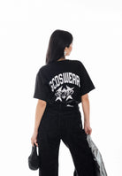 GCDS T-shirt a manica corta nera per uomo e donna con stampa C1MWQC070J079 999A GCDS 