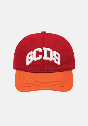 GCDS Cappello con visiera rosso e arancione per uomo e donna con logo C1UJQN712T800 436R GCDS 