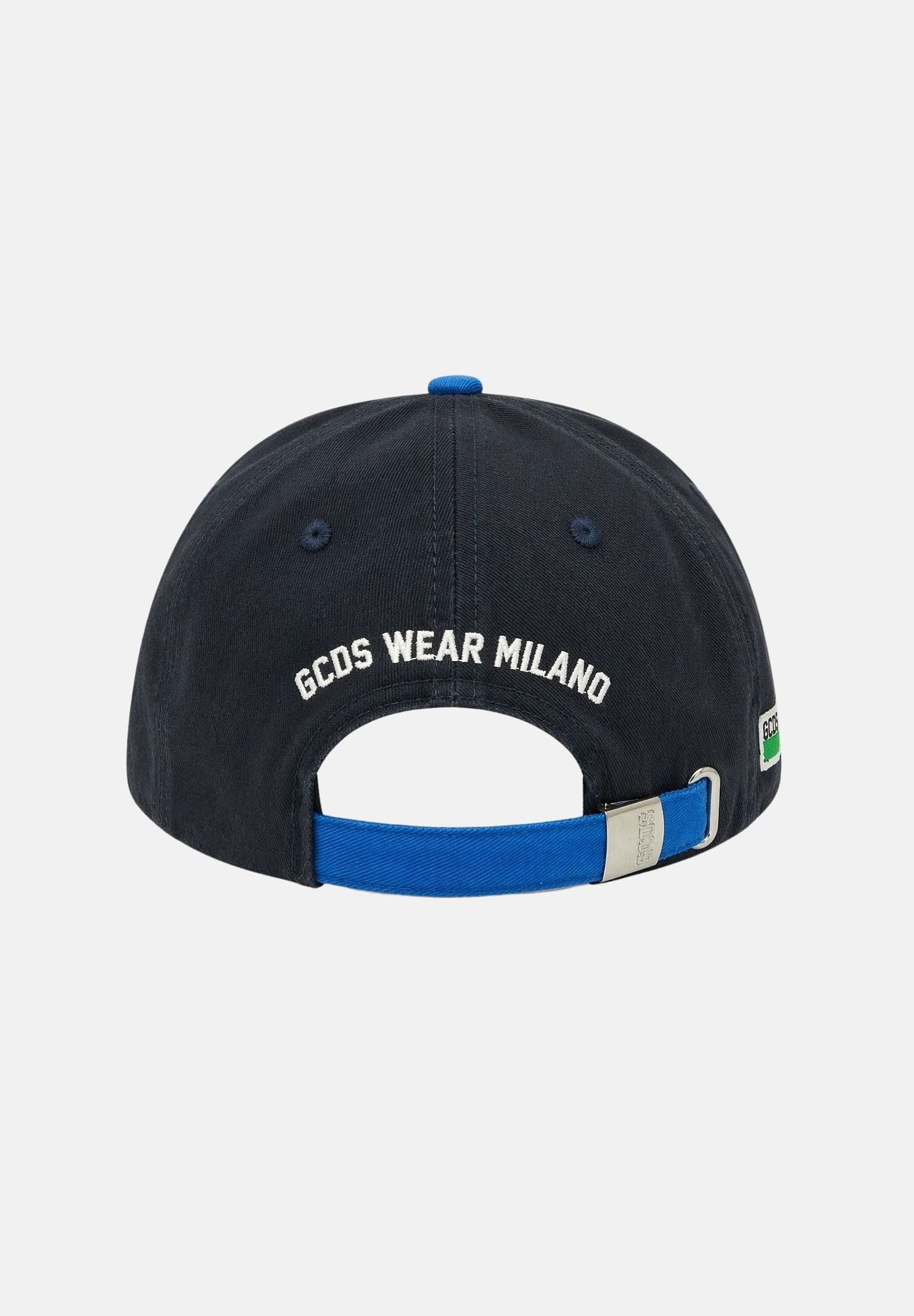 GCDS Cappello con visiera blu e azzurro per uomo e donna con logo C1UJQN712T800 782E GCDS 