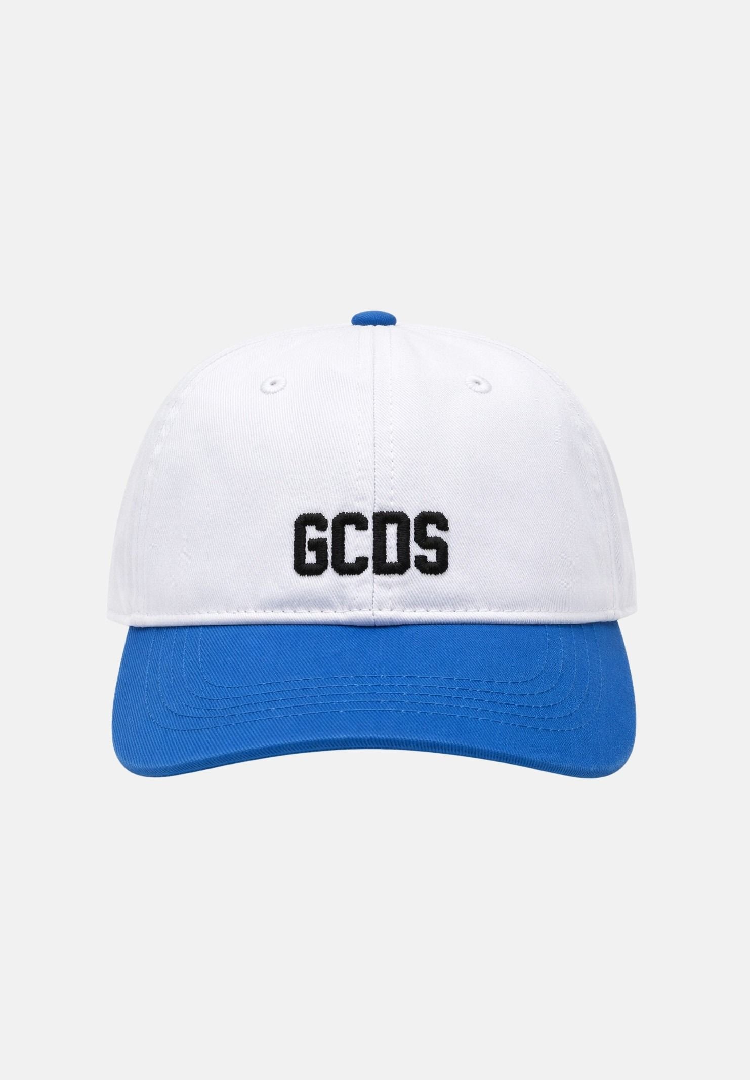 GCDS Cappello con visiera bianco e azzurro per uomo e donna con logo C1UJQN713T800 100E GCDS 