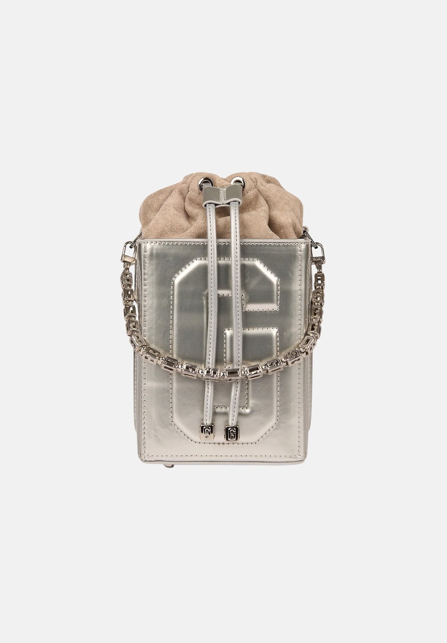 GCDS Borsa a mano argento da donna con logo GCDS in rilievo 3D GCDSD001 01 GCDS 