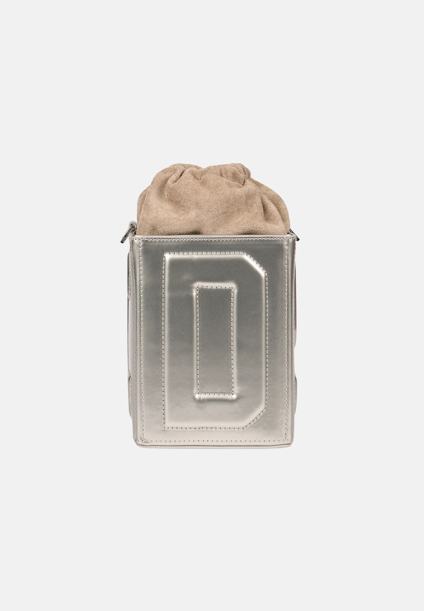 GCDS Borsa a mano argento da donna con logo GCDS in rilievo 3D GCDSD001 01 GCDS 