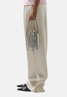 GCDS Borsa a mano argento da donna con logo GCDS in rilievo 3D GCDSD001 01 GCDS 