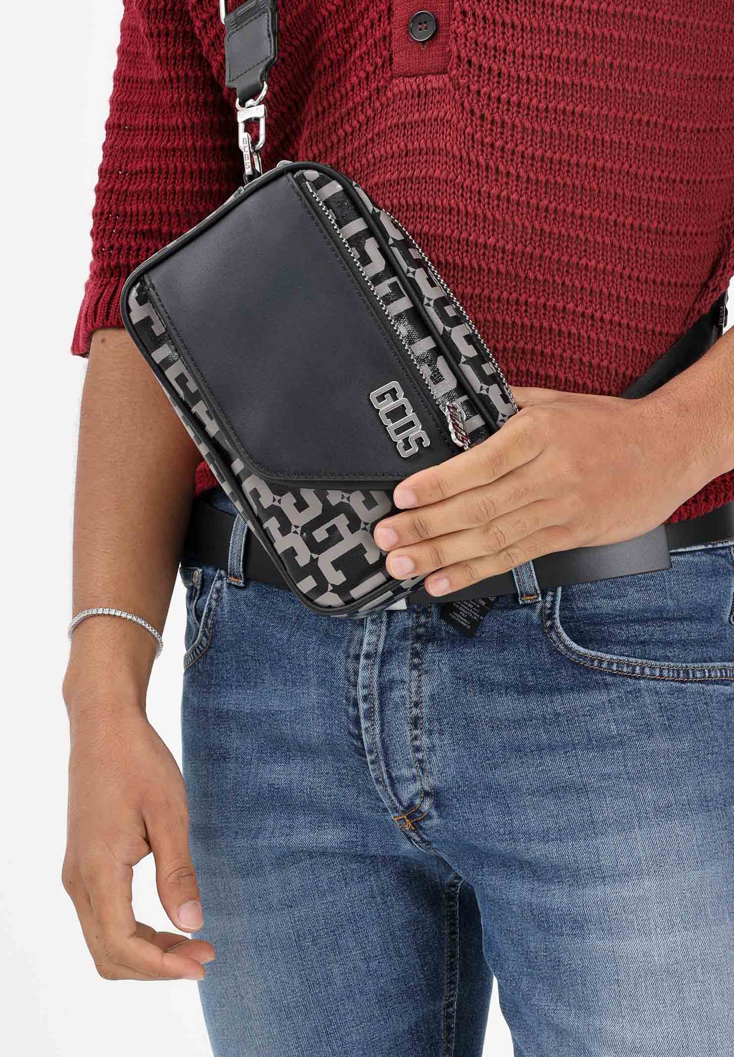 GCDS Borsa a tracolla nera per uomo e donna con lettering GCDS GCDSEP007 99 GCDS 