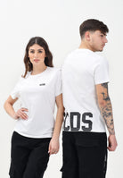 GCDS T-shirt a manica corta bianca per uomo e donna con logo sul retro Z0MLQC101J023 100B GCDS 