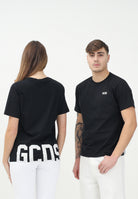 GCDS T-shirt a manica corta nera per uomo e donna con logo sul retro Z0MLQC101J023 999A GCDS 