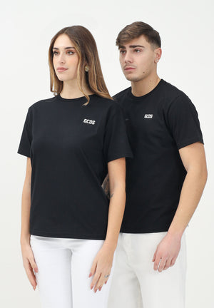 GCDS T-shirt a manica corta nera per uomo e donna con logo sul retro Z0MLQC101J023 999A GCDS 