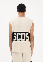 GCDS Canotta beige per uomo e donna con stampa logo Z0MLQC104J101 316B GCDS 