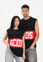 GCDS Canotta nera per uomo e donna con stampa logo Z0MLQC104J101 999R GCDS 