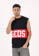 GCDS Canotta nera per uomo e donna con stampa logo Z0MLQC104J101 999R GCDS 