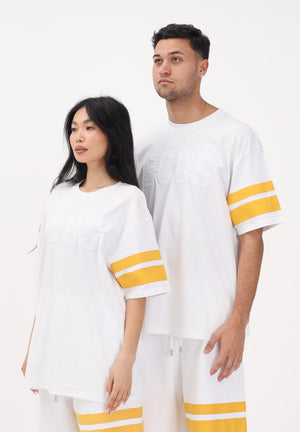 GCDS T-shirt a manica corta bianca per uomo e donna con logo Z0MLQC106J101 100Y GCDS 
