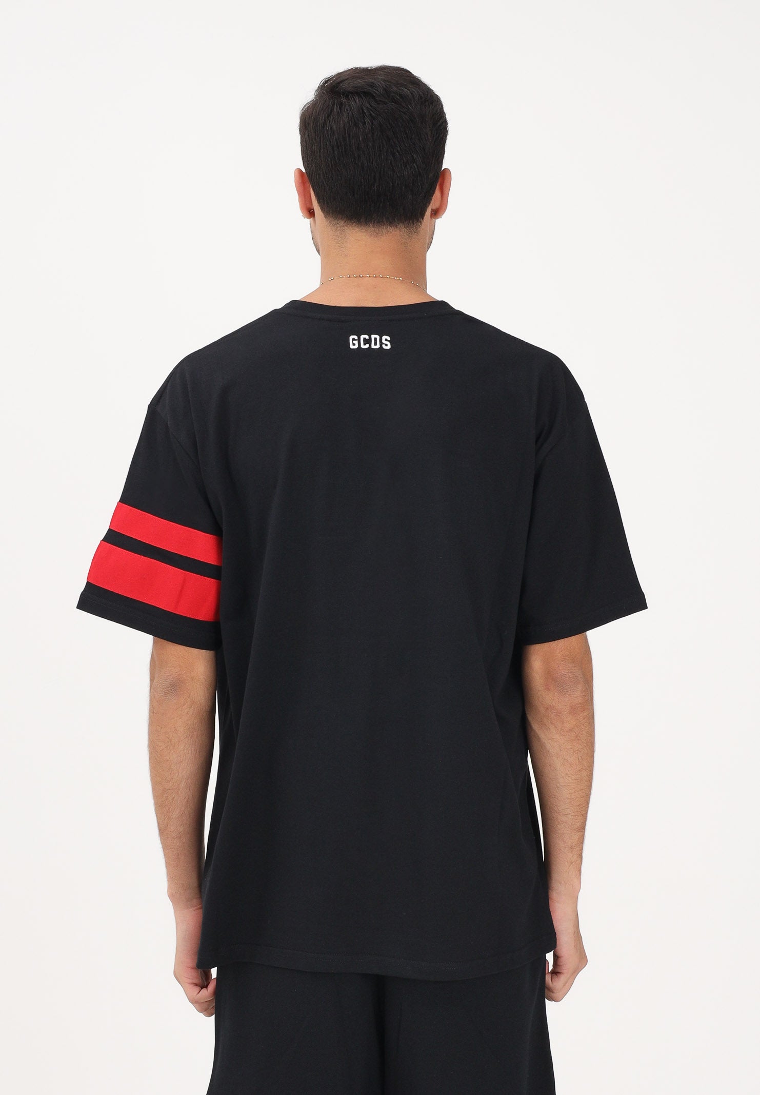 GCDS T-shirt a manica corta nera per uomo e donna con logo Z0MLQC106J101 999R GCDS 